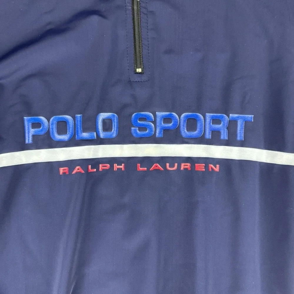 Vintage Ralph Lauren Athletic Polo Sport 1/4 Zip Cycling Style Shirt Made In USA